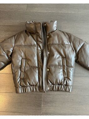 Brown Leather Abercrombie Puffer